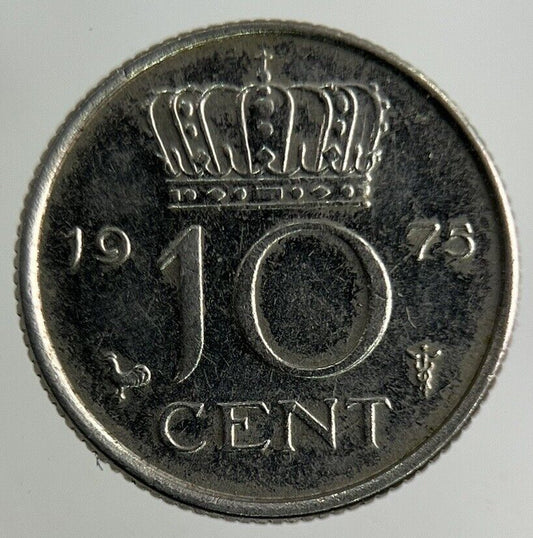 1975 Netherlands 10 Cents Coin | Fine Collectable Grade