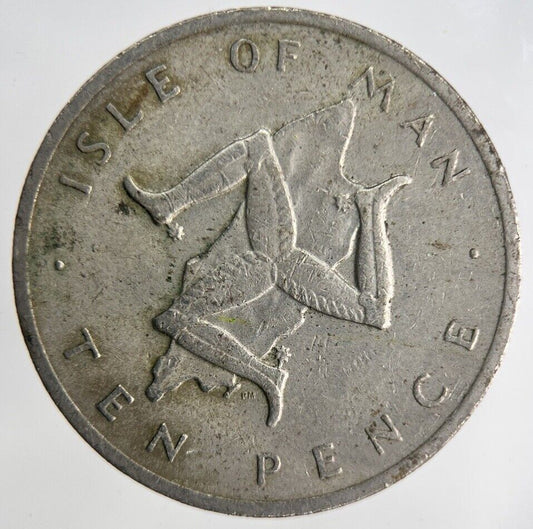 1976 Isle Of Man 10p Ten 10 Pence Coin | Fine Collectable Grade