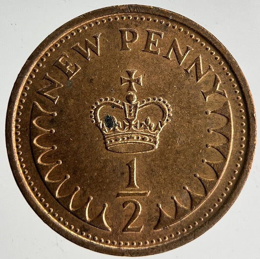 1977 Elizabeth II 2nd New Half-Penny Coin | Very Fine Grade