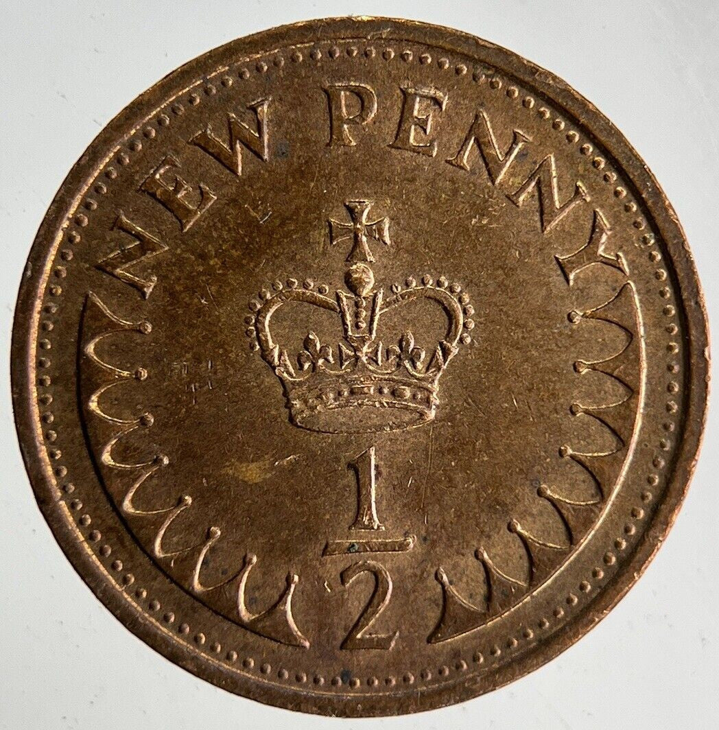 1977 Elizabeth II 2nd New Half-Penny Coin | Very Fine Grade