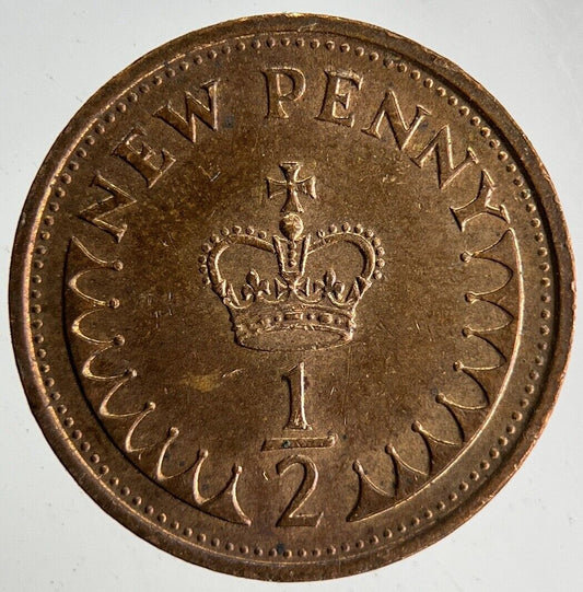 1977 Elizabeth II 2nd New Half-Penny Coin | Very Fine Grade