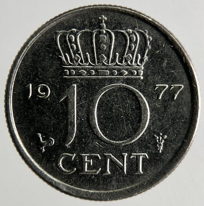 1977 Netherlands 10 Cents Silver Coin | Fine Collectable Grade