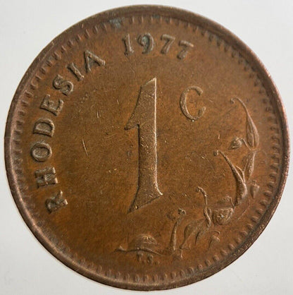 1977 Rhodesia Africa One Cent 1c Coin | Very High Grade | a7078