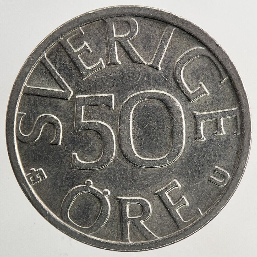 1977 Sweden 50 Ore Coin | Very High Grade