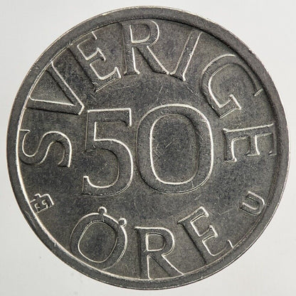 1977 Sweden 50 Ore Coin | Very High Grade