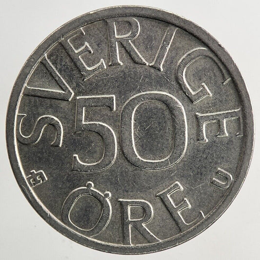1977 Sweden 50 Ore Coin | Very High Grade