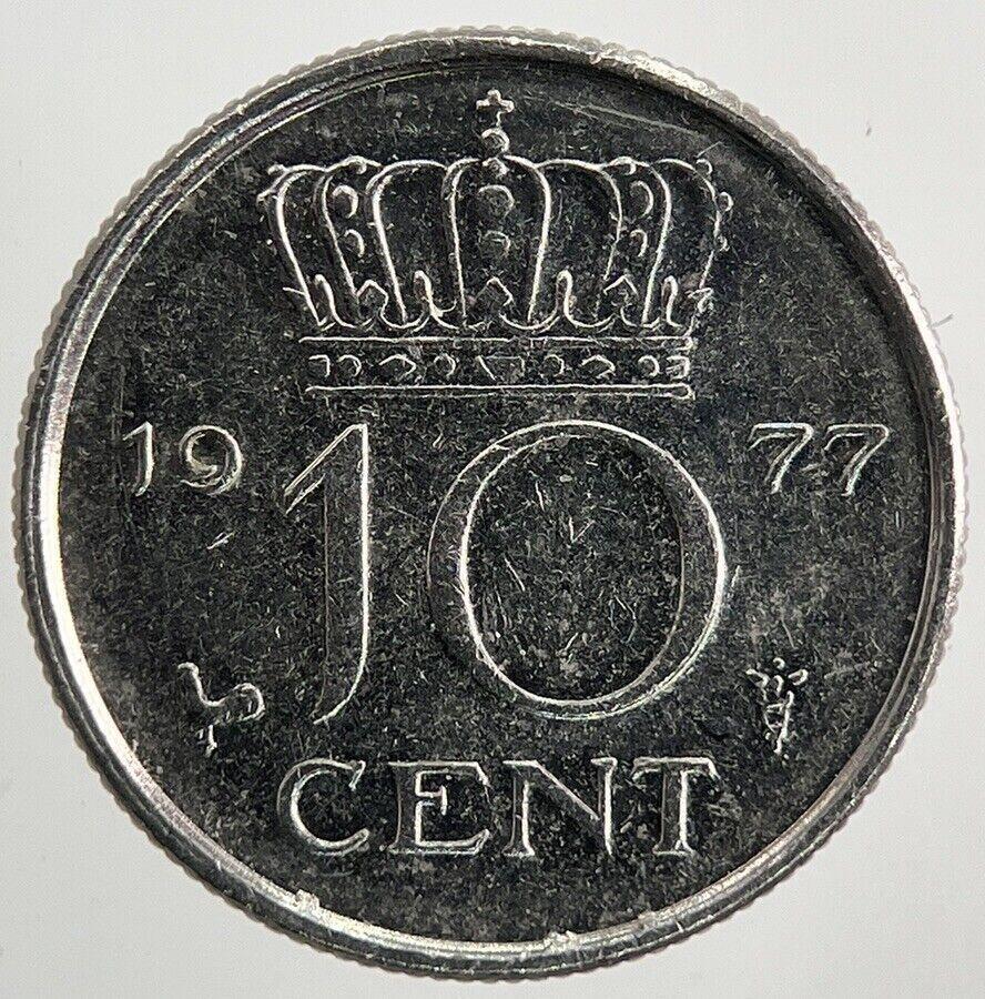 1977 Netherlands 10 Cents Coin | Very High Grade