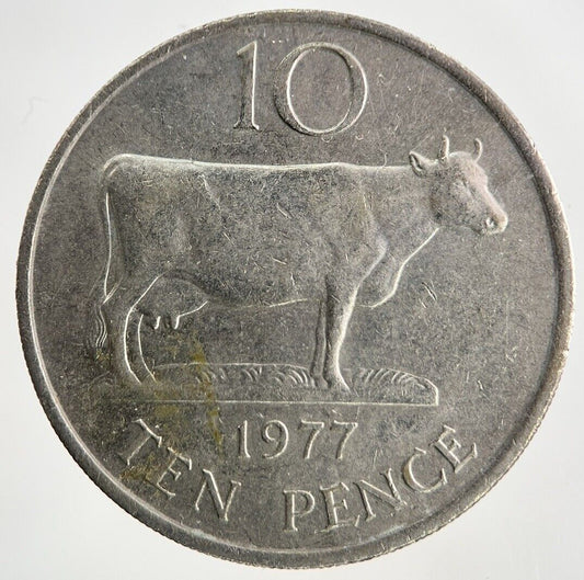 1977 Guernsey 10p Ten-Pence Coin | Fine Collectable Grade
