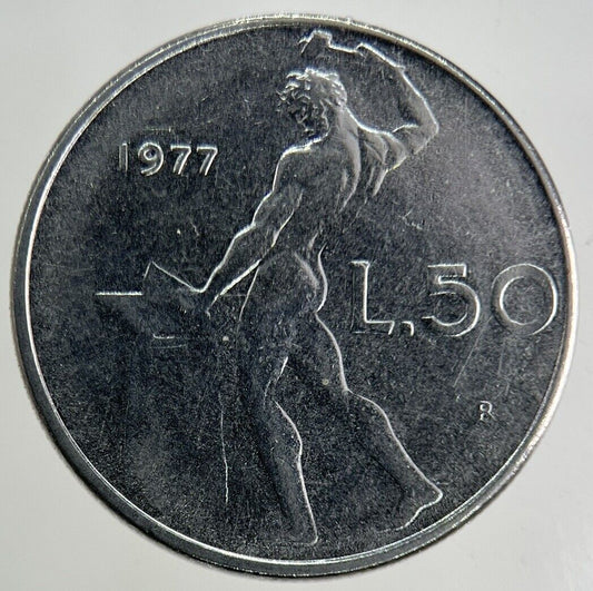 1977 Italy 50 Lira Coin | Fine Collectable Grade