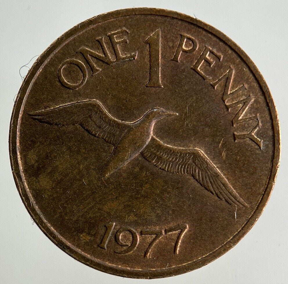 1977 Guernsey One Penny 1p Coin | Fine Collectable Grade