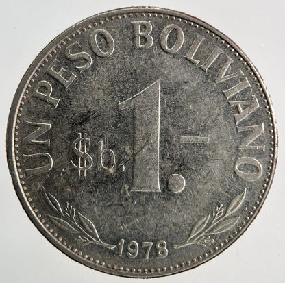 1978 Bolivia Un 1 Peso Coin | Collectable Grade