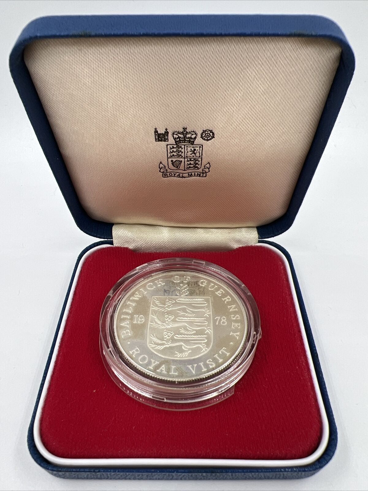 1978 Bailiwick Of Guernsey Royal Visit Proof 1oz Sterling Silver Coin