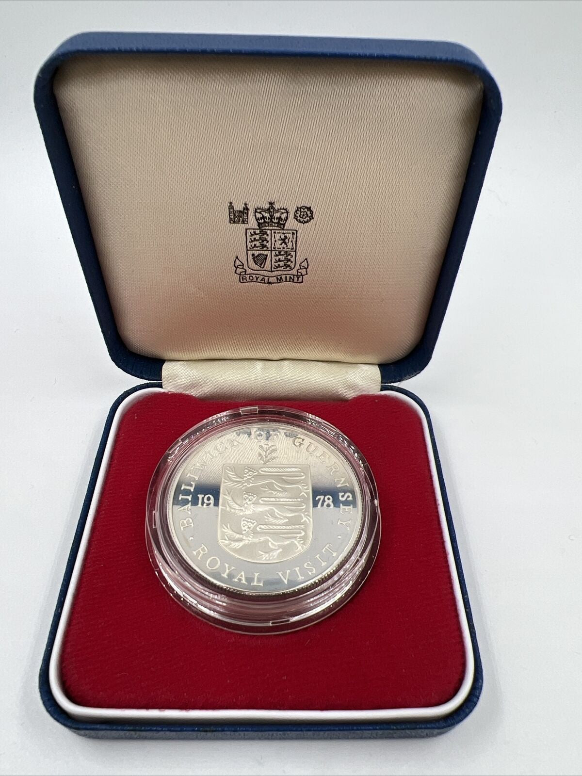 1978 Bailiwick Of Guernsey Royal Visit Proof 1oz Sterling Silver Coin