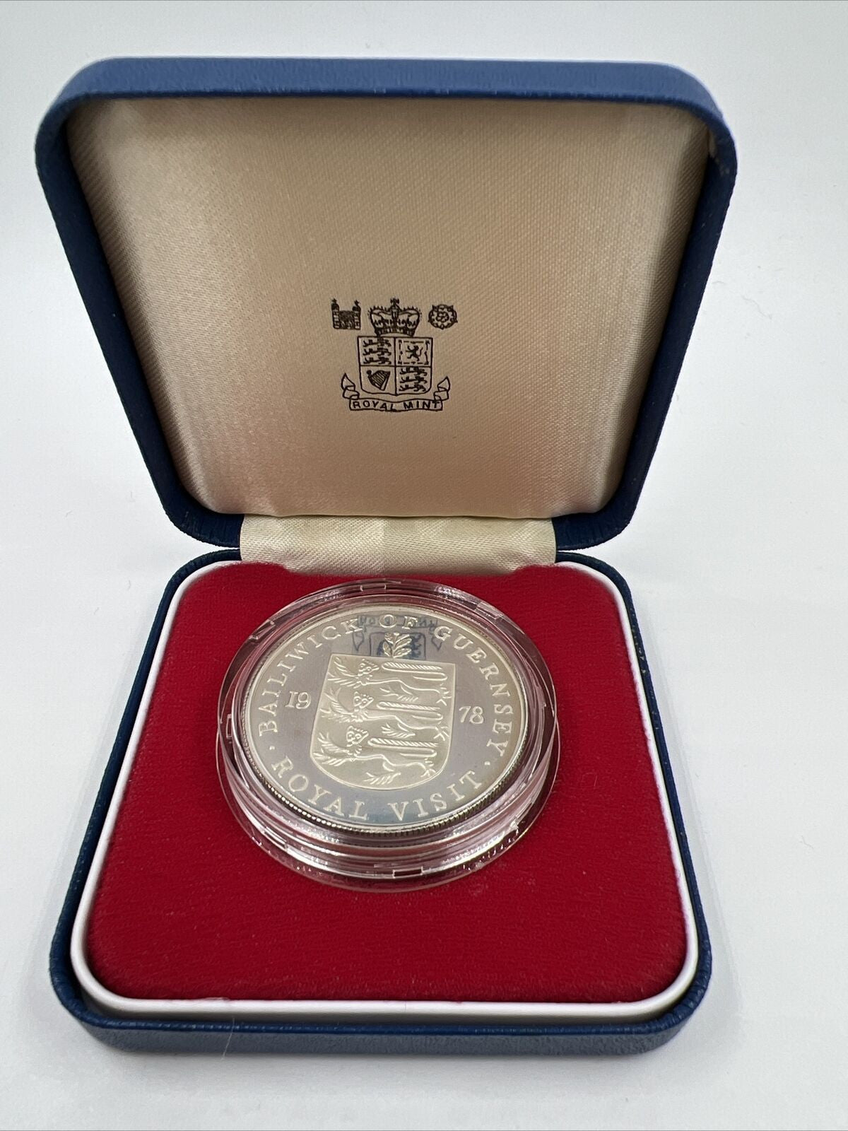 1978 Bailiwick Of Guernsey Royal Visit Proof 1oz Sterling Silver Coin