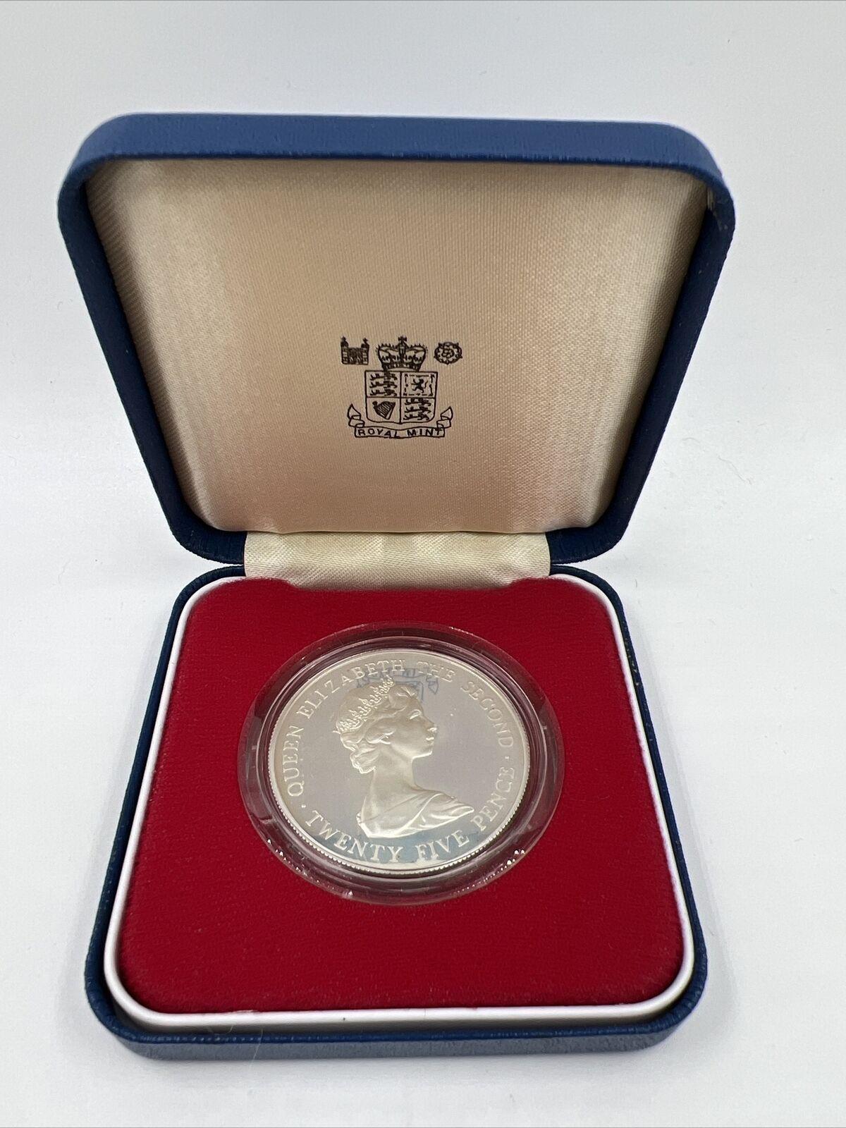 1978 Bailiwick Of Guernsey Royal Visit Proof 1oz Sterling Silver Coin