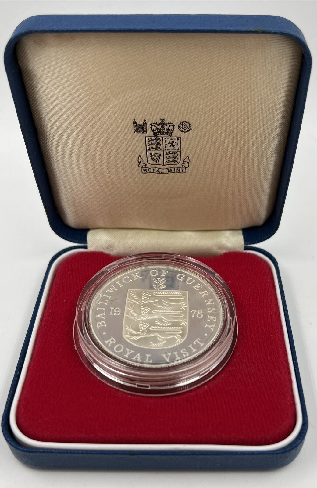 1978 Bailiwick Of Guernsey Royal Visit Proof 1oz Sterling Silver Coin | a90363