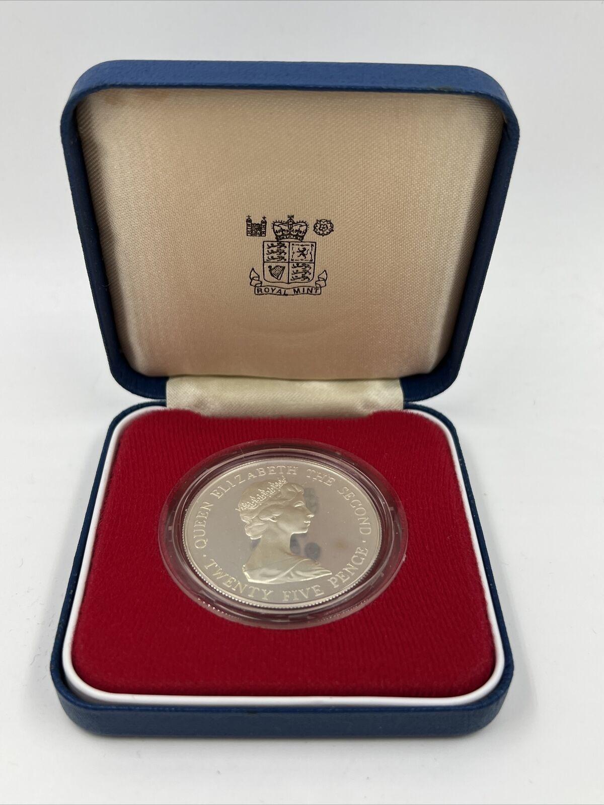1978 Bailiwick Of Guernsey Royal Visit Proof 1oz Sterling Silver Coin | a90363