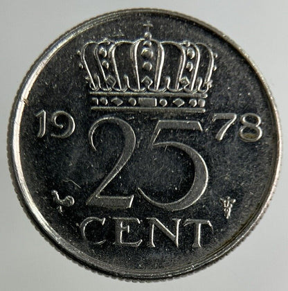 1978 Netherlands 25 Cents Coin | Fine Collectable Grade