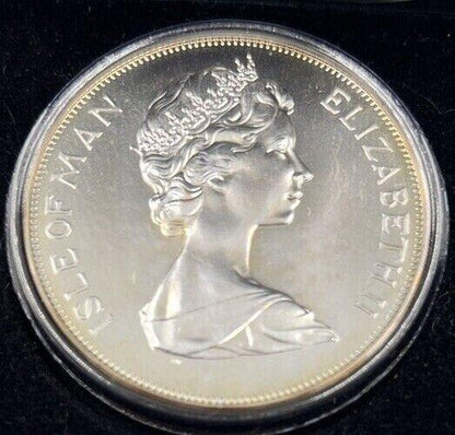 1978 Isle Of Man Crown Anniversary Coronation Silver Coin | a90346