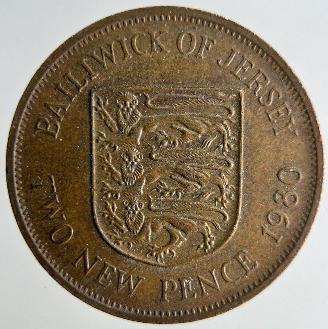 1980 Bailiwick Of Jersey 2p Two 2 Pence Coin | Fine Collectable Grade