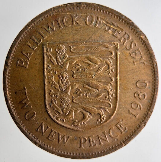 1980 Bailiwick Of Jersey 2p Two 2 Pence Coin | Fine Collectable Grade