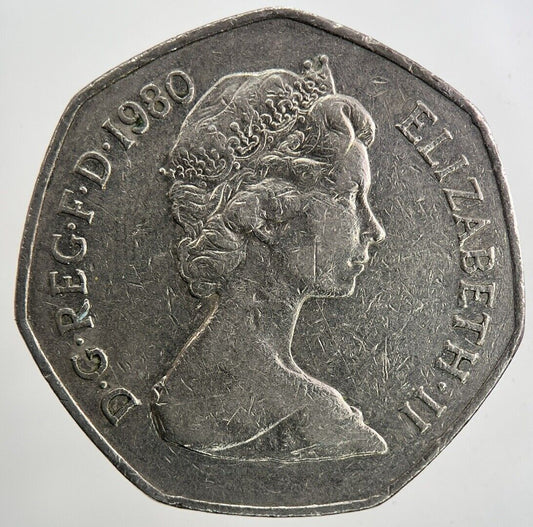 1980 Elizabeth II 2nd 50p 50 Fifty-Pence Coin | Fine Collectable Grade