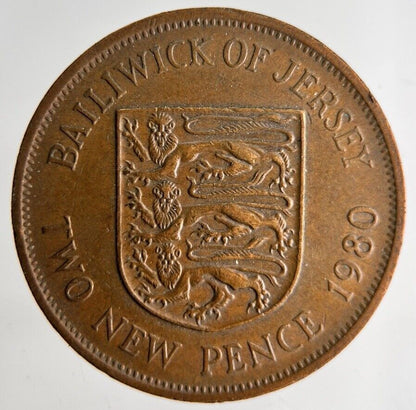 1980 Bailiwick Of Jersey 2p Two 2 Pence Coin | Fine Collectable Grade