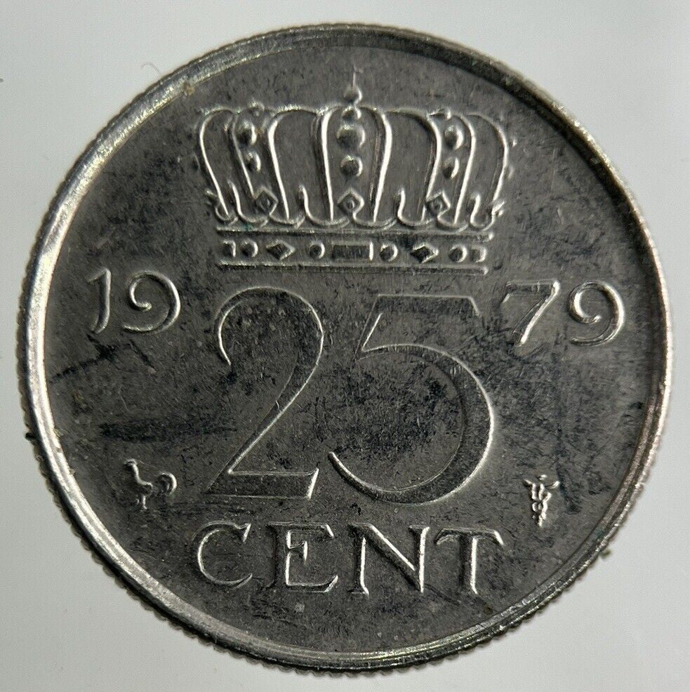 1979 Netherlands 25 Cents Coin | Fine Collectable Grade