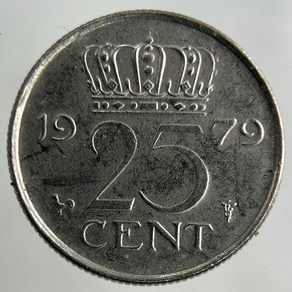 1979 Netherlands 25 Cents Coin | Fine Collectable Grade