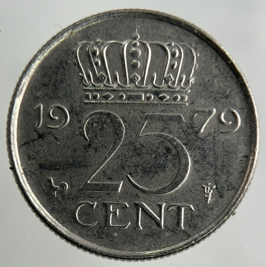 1979 Netherlands 25 Cents Coin | Fine Collectable Grade
