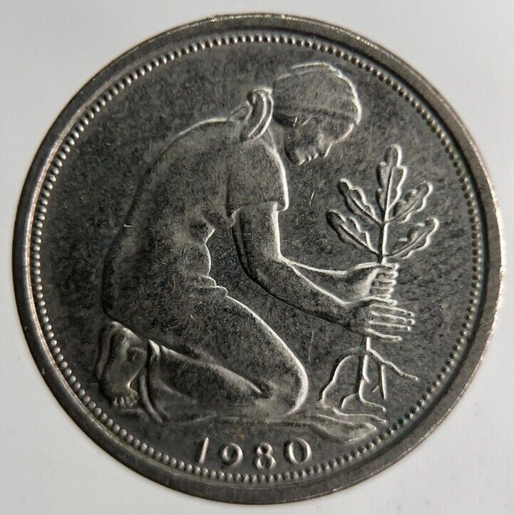 1980 Germany 50 Pfennig Coin | Fine Collectable Grade