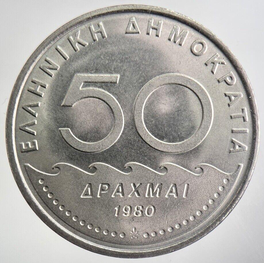 1980 Greece 50 Drachmas Solon Coin | Very High Grade | a8244