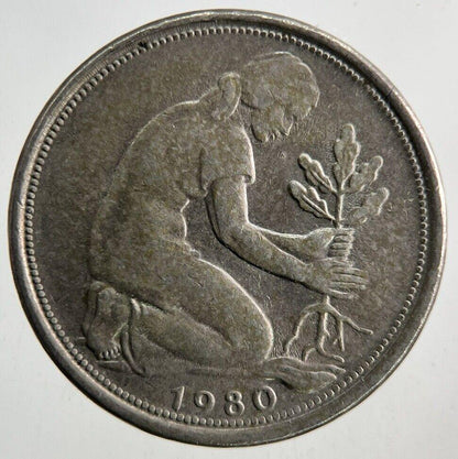 1980 Germany 50 Pfennig Coin | Fine Collectable Grade