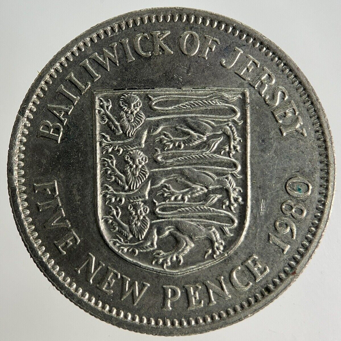 1980 Jersey 5p Five-Pence Coin | Fine Collectable Grade