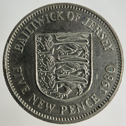 1980 Jersey 5p Five-Pence Coin | Fine Collectable Grade