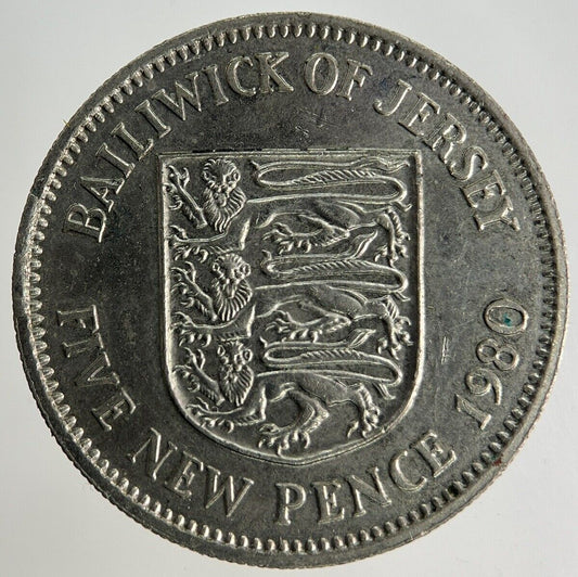 1980 Jersey 5p Five-Pence Coin | Fine Collectable Grade