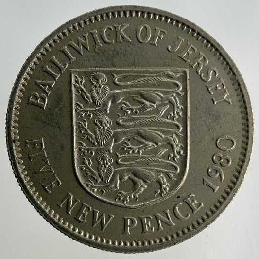 1980 Jersey 5p Five-Pence Coin | Fine Collectable Grade