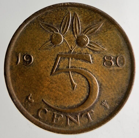 1980 Netherlands 5 Cents Coin | Fine Collectable Grade