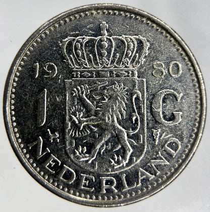 1980 Netherlands 1 Gulden Coin | Fine Collectable Grade