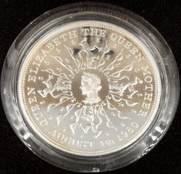1980 Queen Mother 80th Birthday Proof 1oz Silver Coin | Comes In Capsule a90430