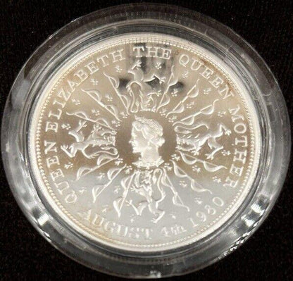 1980 Queen Mother 80th Birthday Proof 1oz Silver Coin | Comes In Capsule a90430