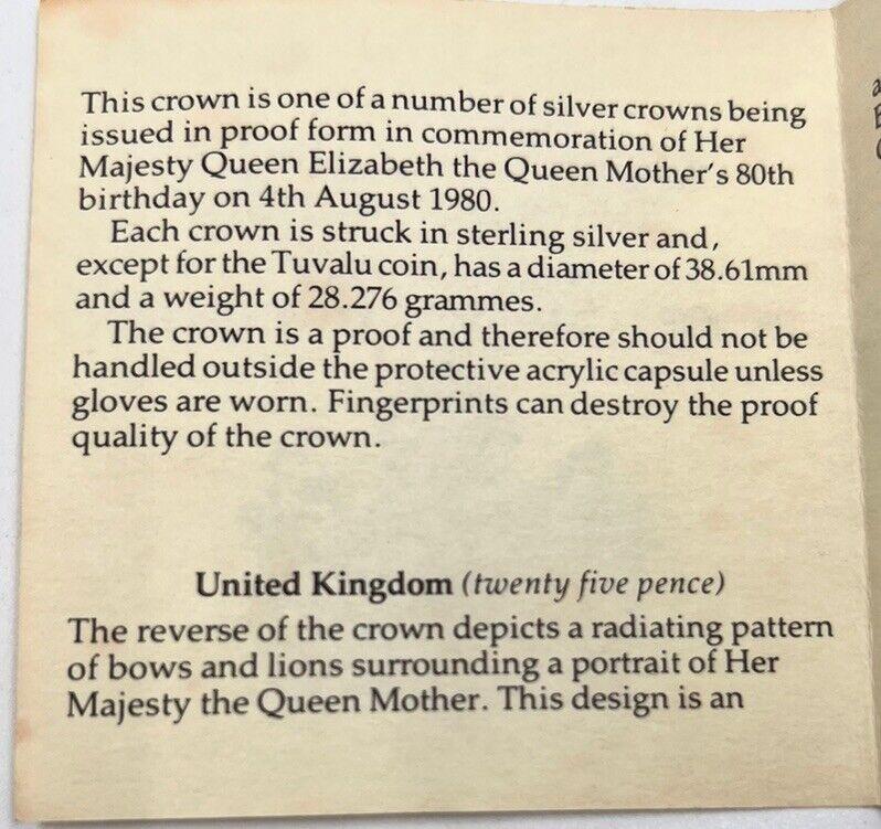 1980 Queen Mother 80th Birthday Proof 1oz Silver Coin | Comes In Capsule a90430