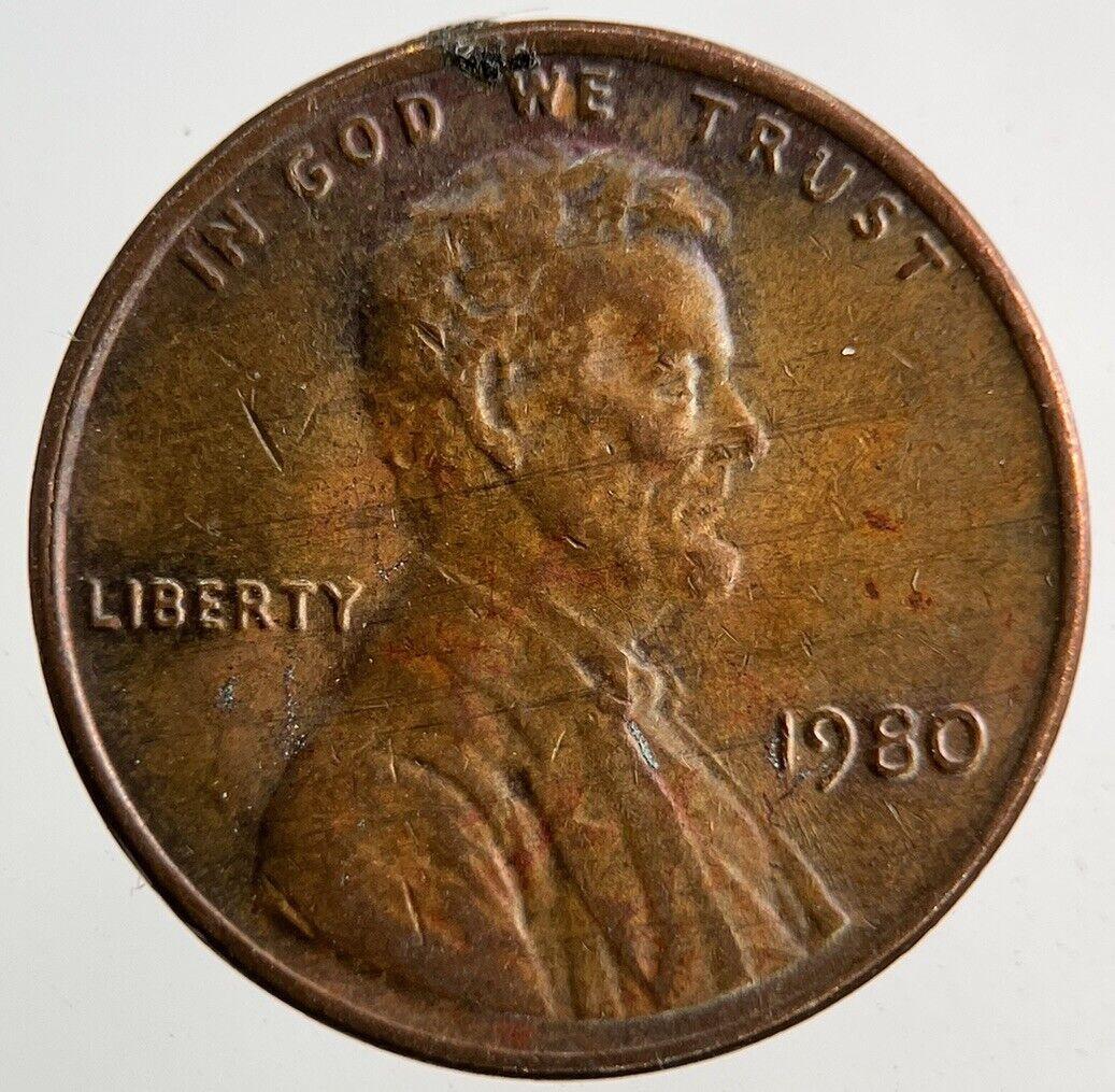 1980 US USA Lincoln One Cent Coin | Fine Collectable Grade