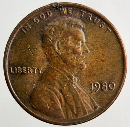 1980 US USA Lincoln One Cent Coin | Fine Collectable Grade