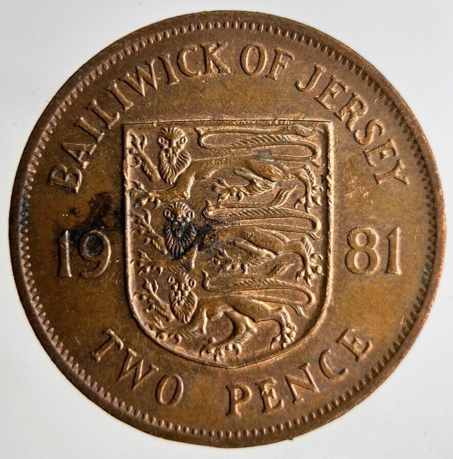 1981 Bailiwick Of Jersey 2p Two 2 Pence Coin | Fine Collectable Grade