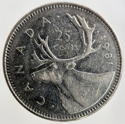 1981 Canada 25 Cents Coin | Fine Collectable Grade