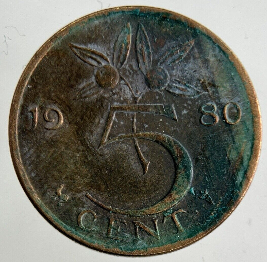 1980 Netherlands 5 Cents Coin | Fine Collectable Grade