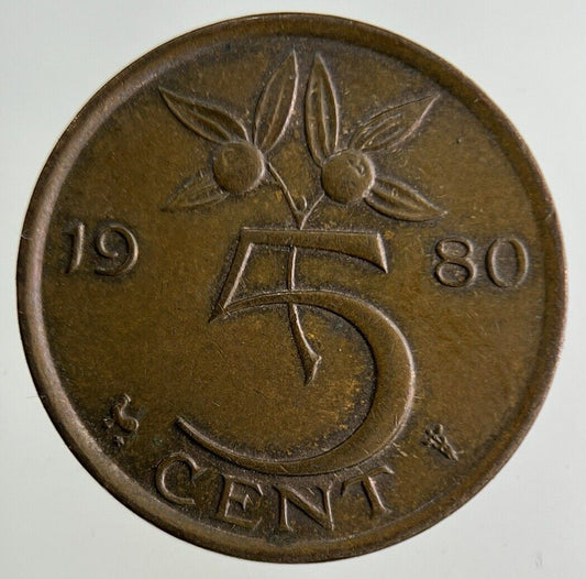 1980 Netherlands 5 Cents Coin | Fine Collectable Grade