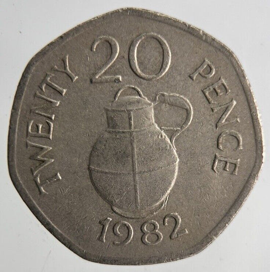 1982 Guernsey 20p Twenty 20 Pence Coin | Fine Collectable Grade
