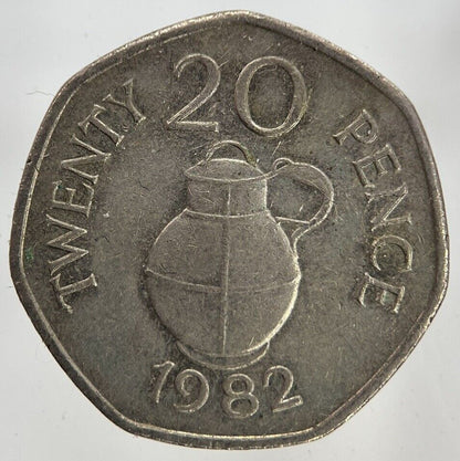 1982 Guernsey 20p Twenty-Pence Coin | Fine Collectable Grade